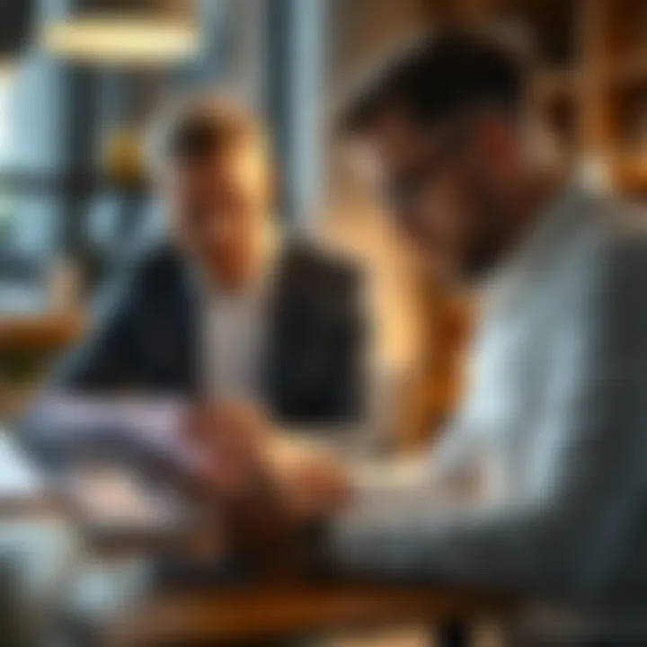 Reviewing Receipts for Financial Strategy A business owner reviewing essential receipts with a financial advisor