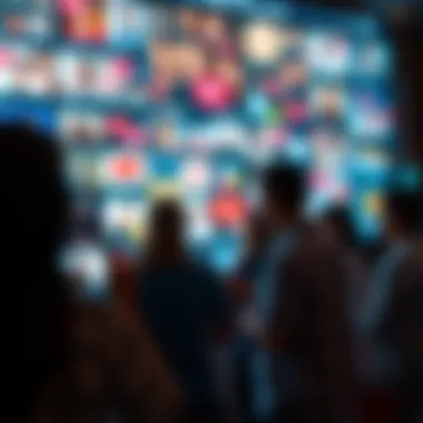 A vibrant social media feed showing interaction and engagement