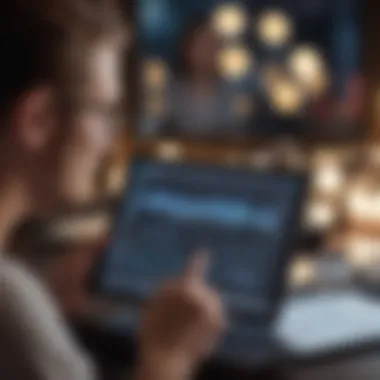 Performance Analysis in Action A business professional analyzing email performance data on a tablet.