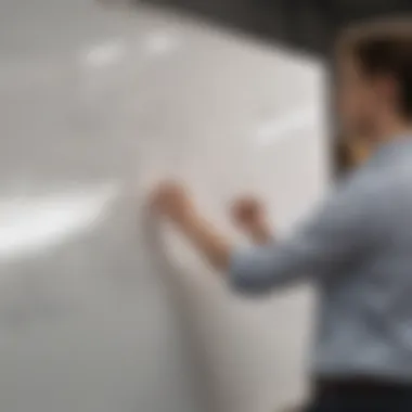 A person brainstorming value propositions on a whiteboard