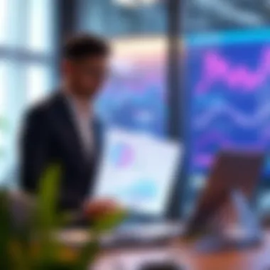 Analyzing Sales Data with Thryv Leads Entrepreneur analyzing sales data using Thryv Leads