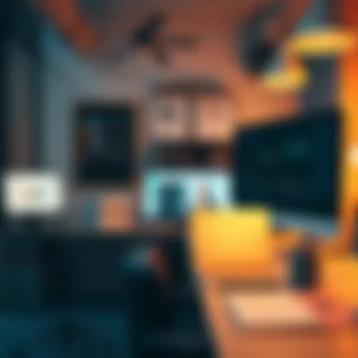 A dynamic workspace showcasing various productivity tools