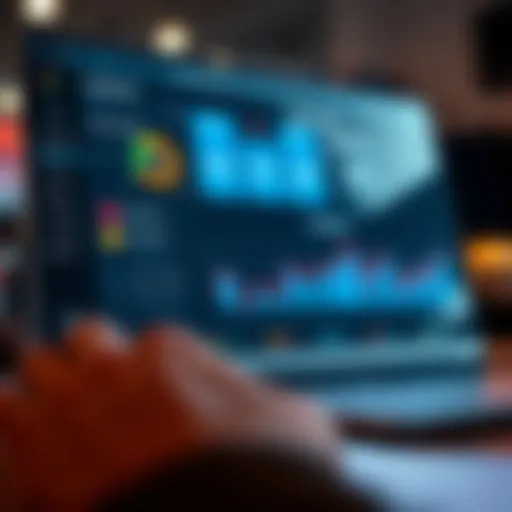 Visual representation of client management software dashboard.