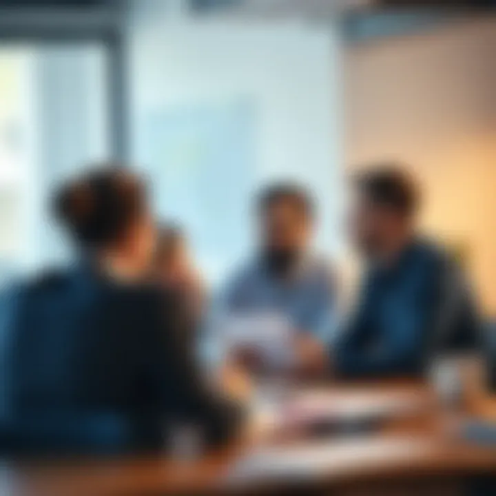 A creative brainstorming session with team members collaborating