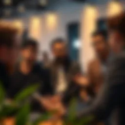 Diverse entrepreneurs discussing crowdfunding strategies