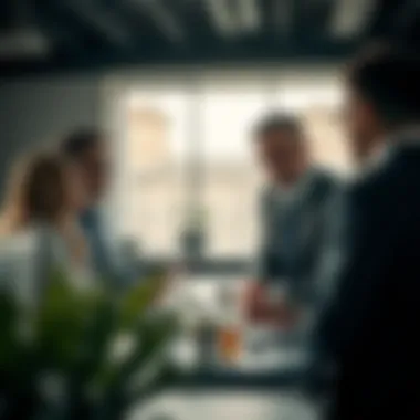 Collaborative Sales Tactics An engaged team collaborating on sales tactics