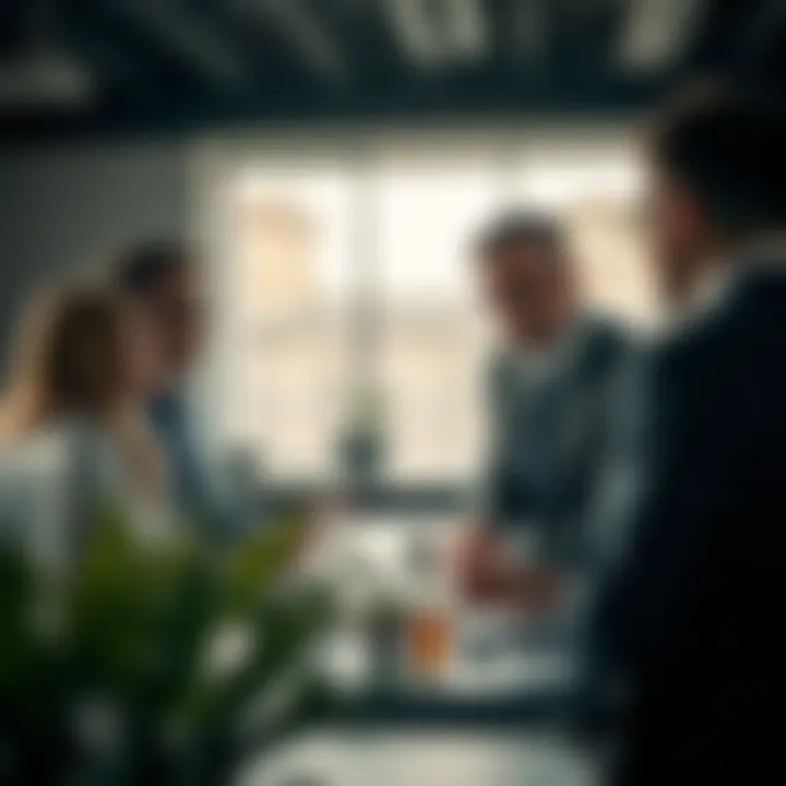 Collaborative Sales Tactics An engaged team collaborating on sales tactics