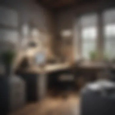 Clutter-Free Office Environment An overview of a clutter-free office workspace with organized files and supplies