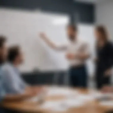 Dynamic Brainstorming Session A brainstorming session with diverse ideas on a whiteboard