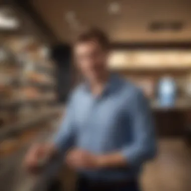Customer Engagement Moments A satisfied customer engaging with a product or service
