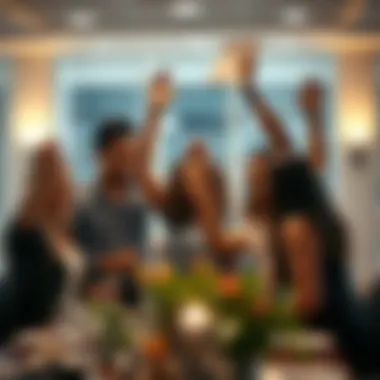 Group of colleagues celebrating a successful project